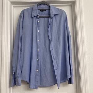 John Varvatos Men's Long Sleeve Button Up Casual Old Money Minimalist Blue Sz M